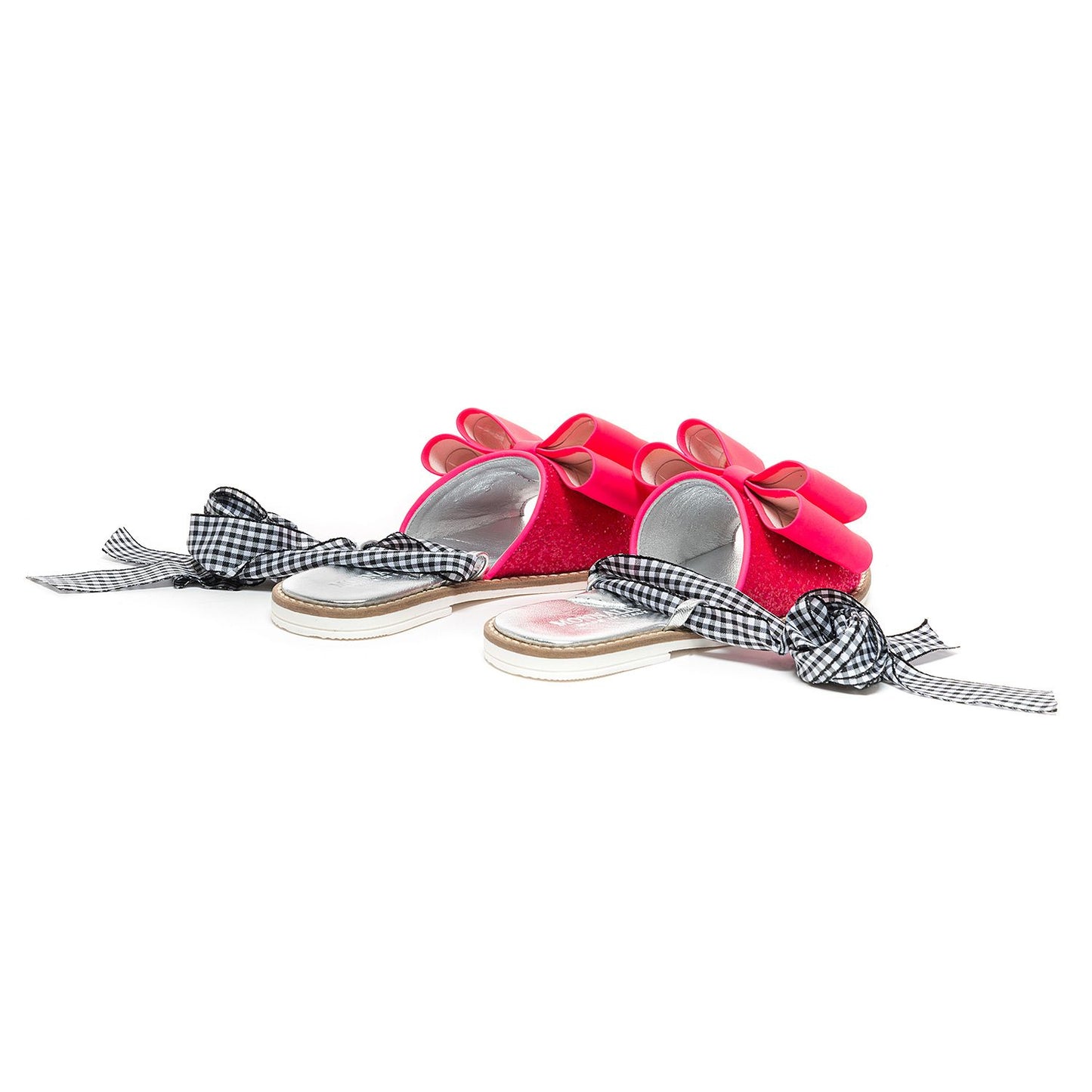 Fluorescent gingham slipper