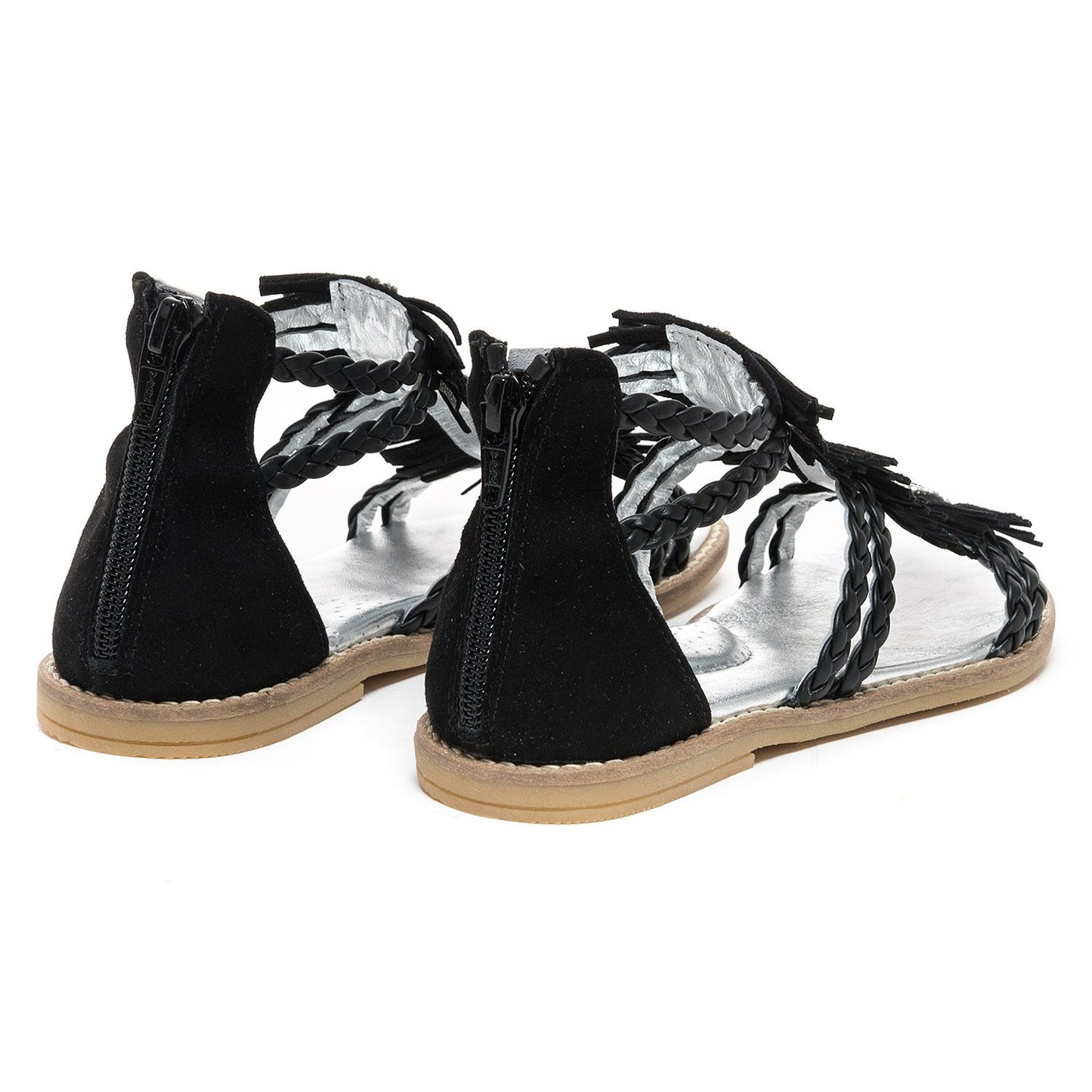 Fringed and braided sandal