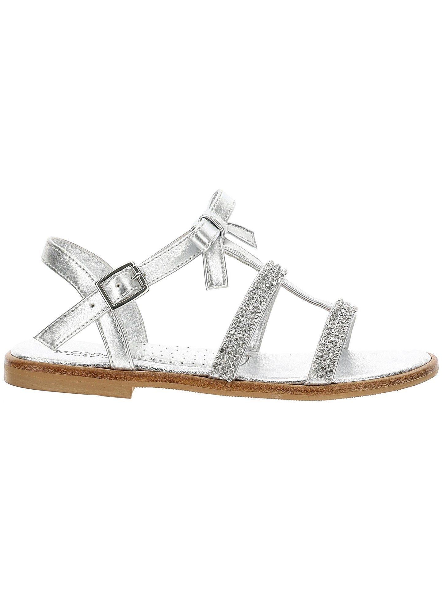 Laminated sandals with bows