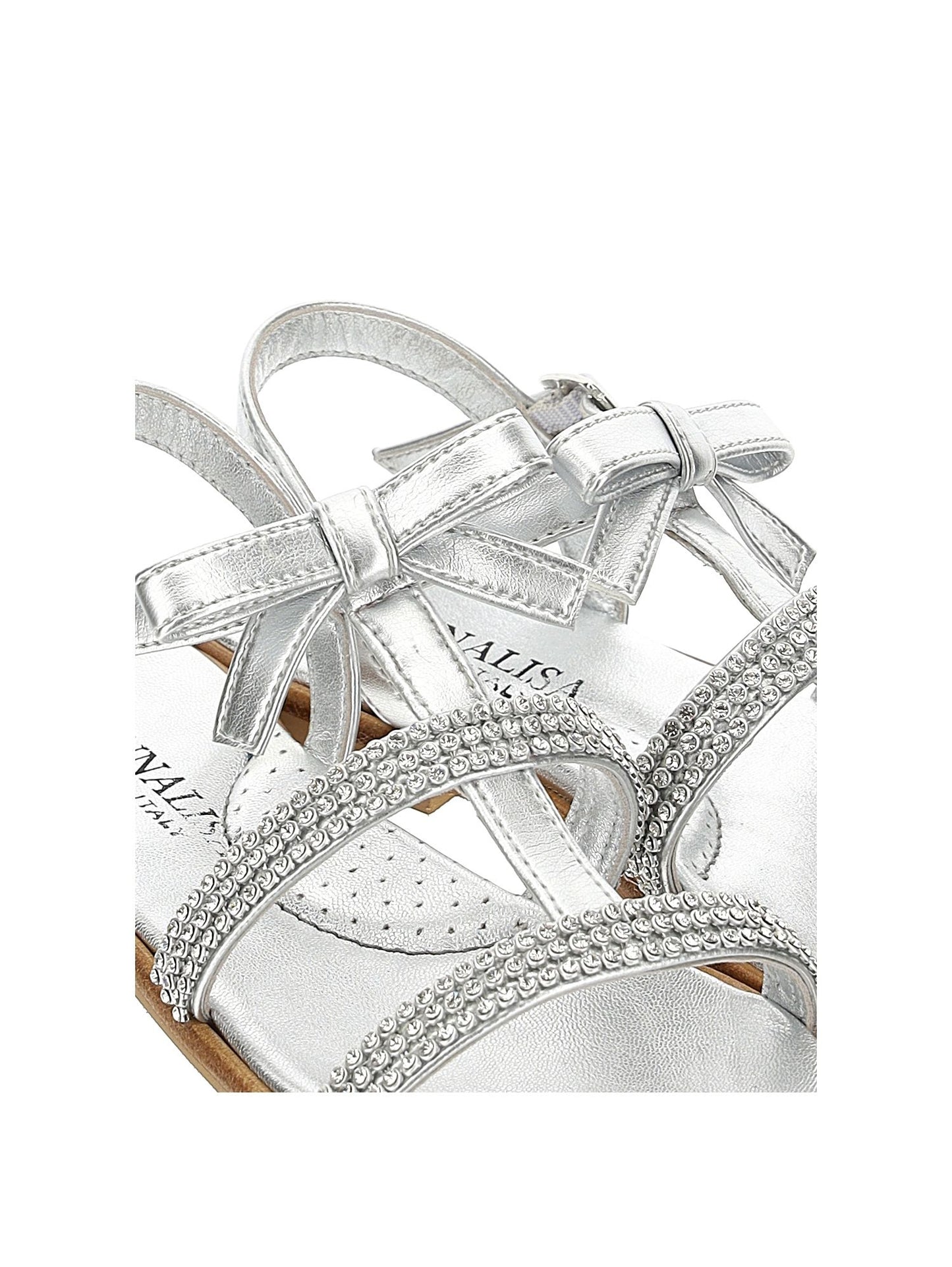 Laminated sandals with bows