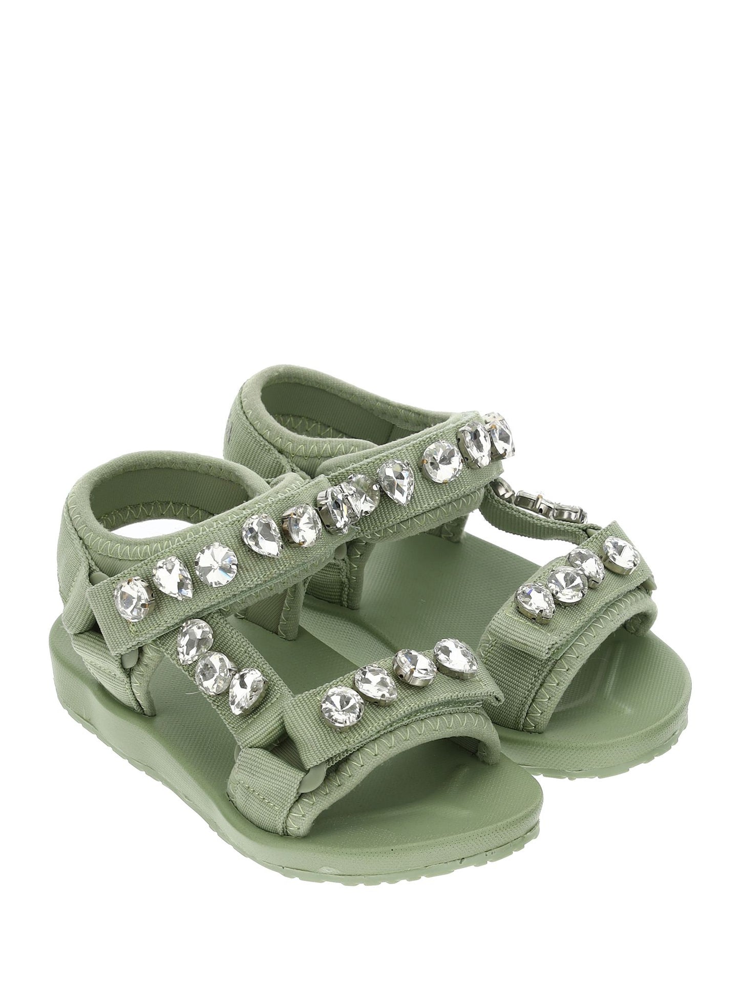 Technical sandals with rhinestones