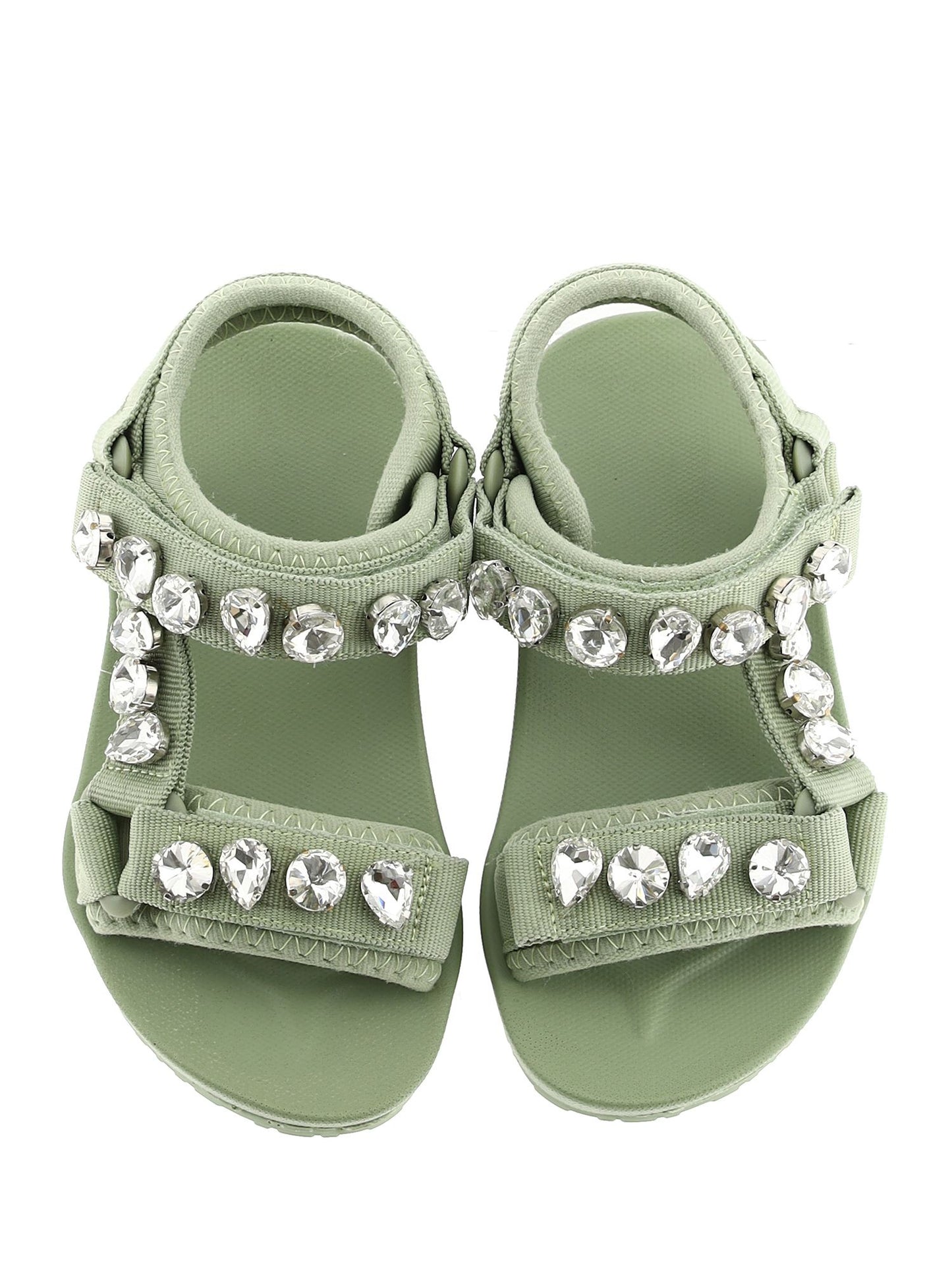 Technical sandals with rhinestones