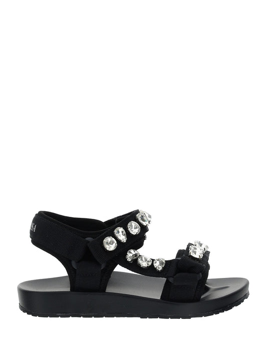 Technical sandals with rhinestones