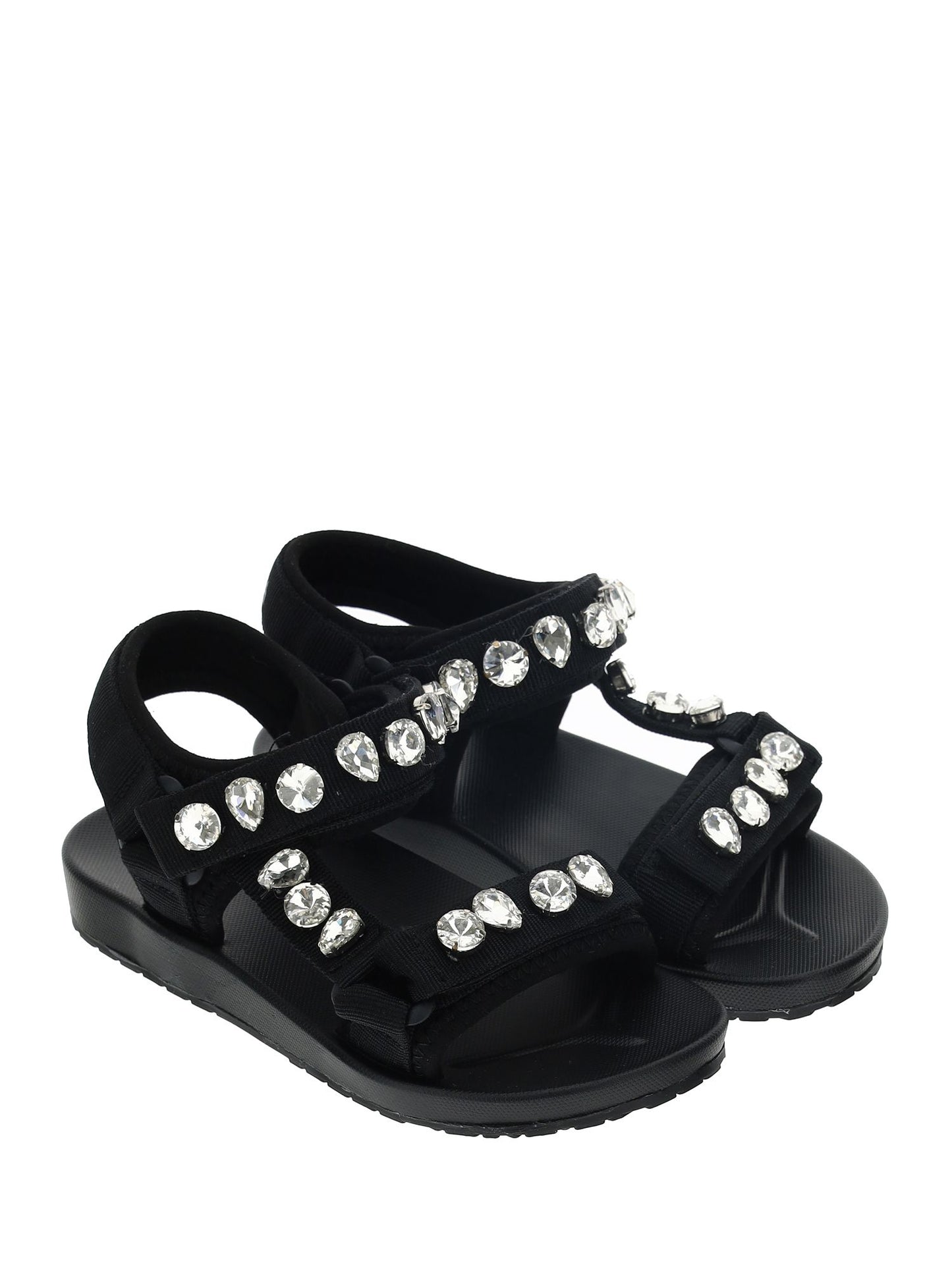 Technical sandals with rhinestones