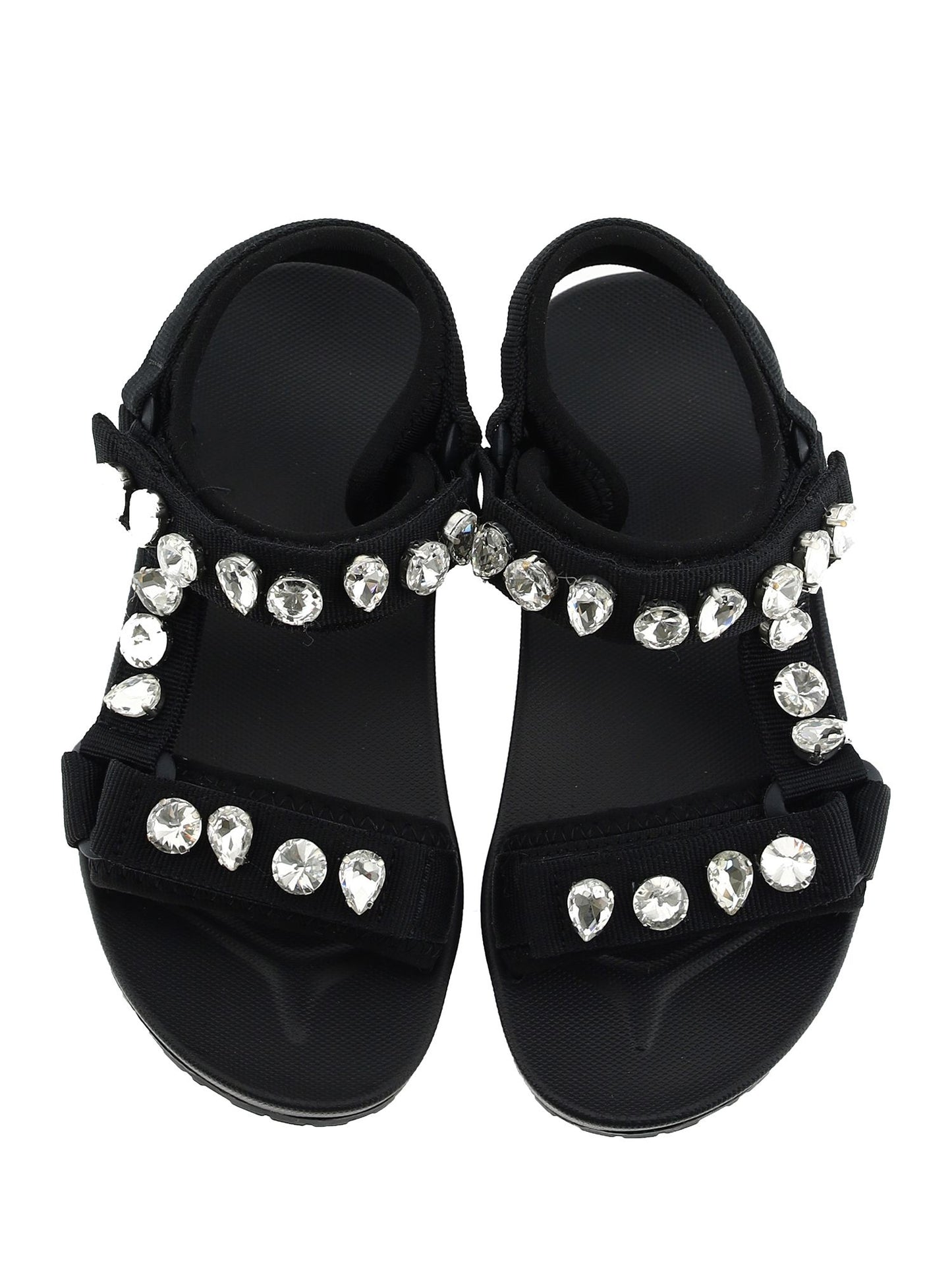 Technical sandals with rhinestones
