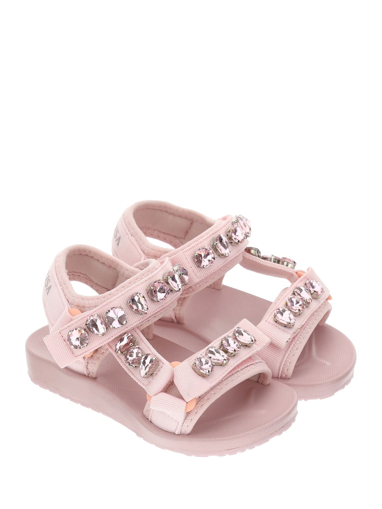 Technical sandals with rhinestones