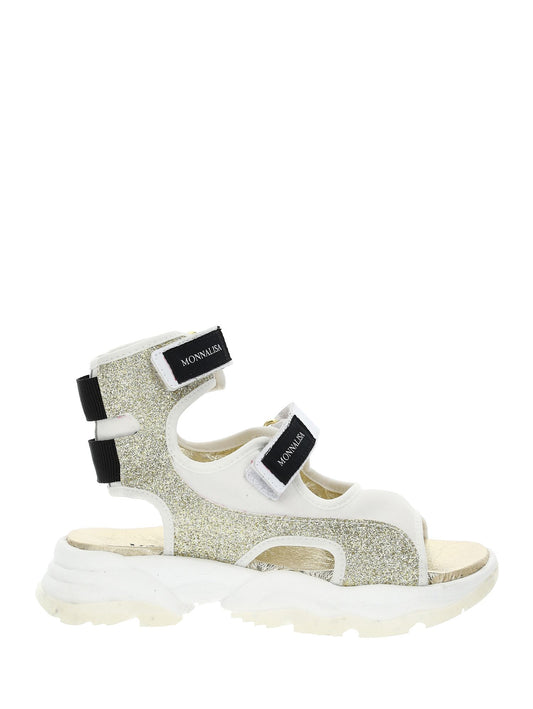Fashion track glitter nappa sandals