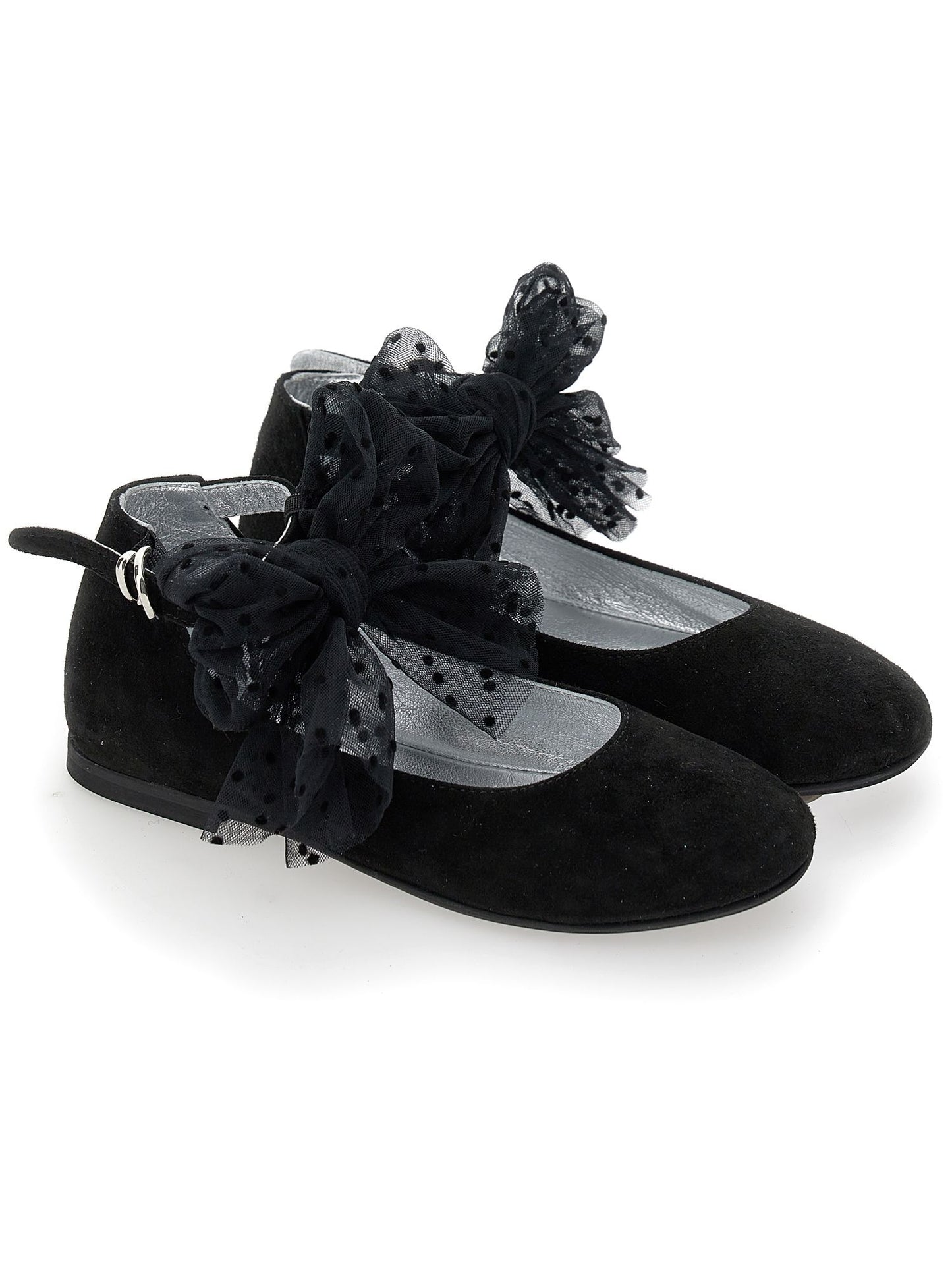 Suede ballerinas with bow