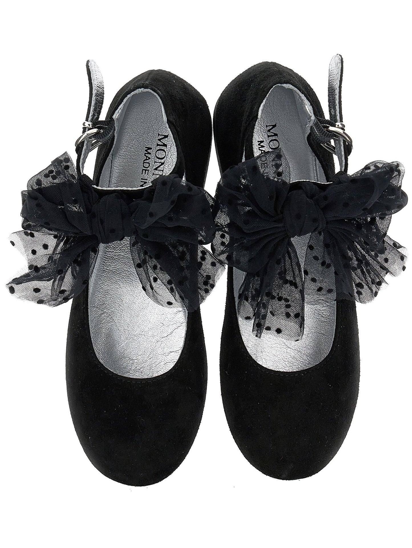 Suede ballerinas with bow