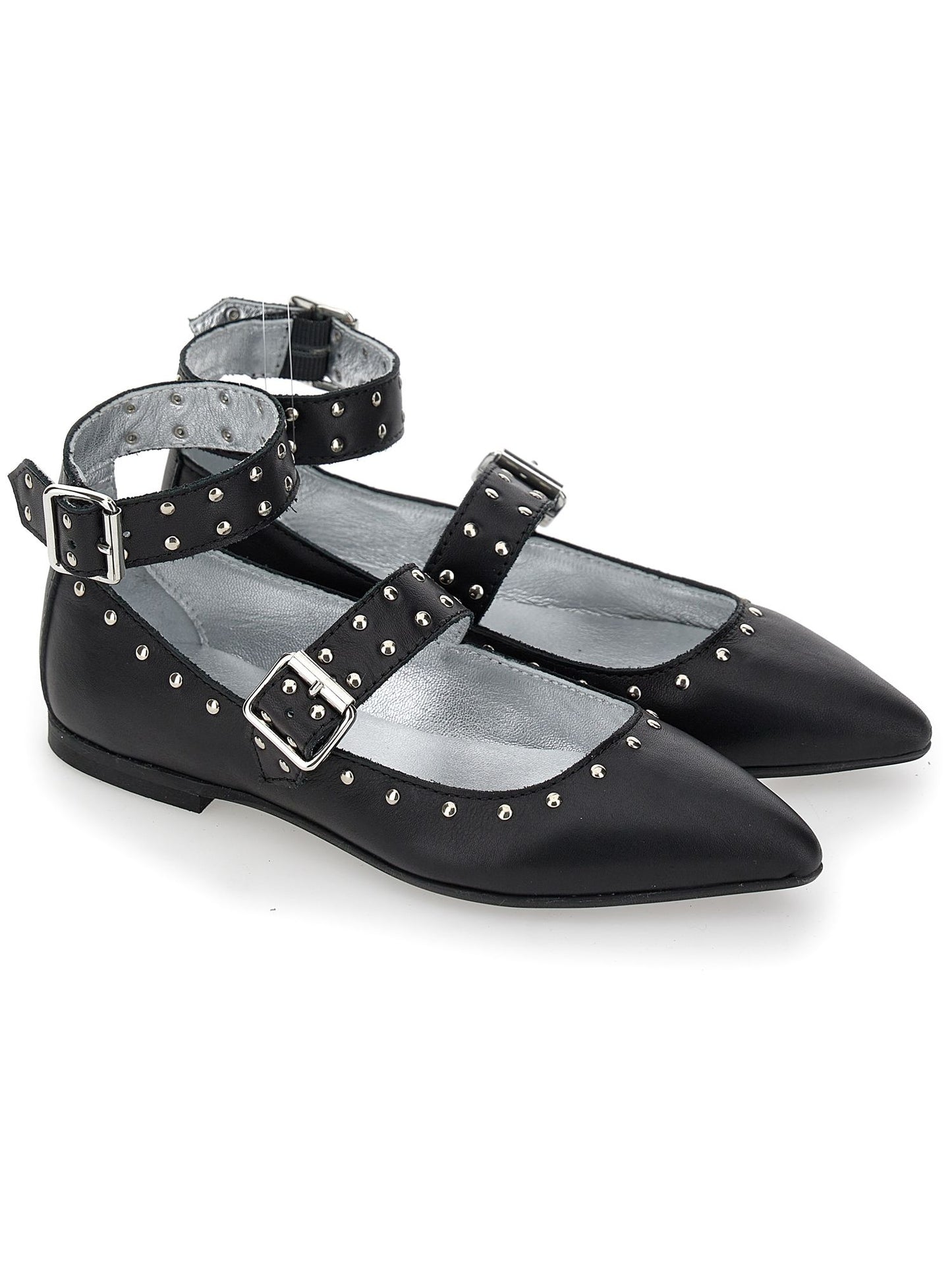 Leather ballerinas with studs