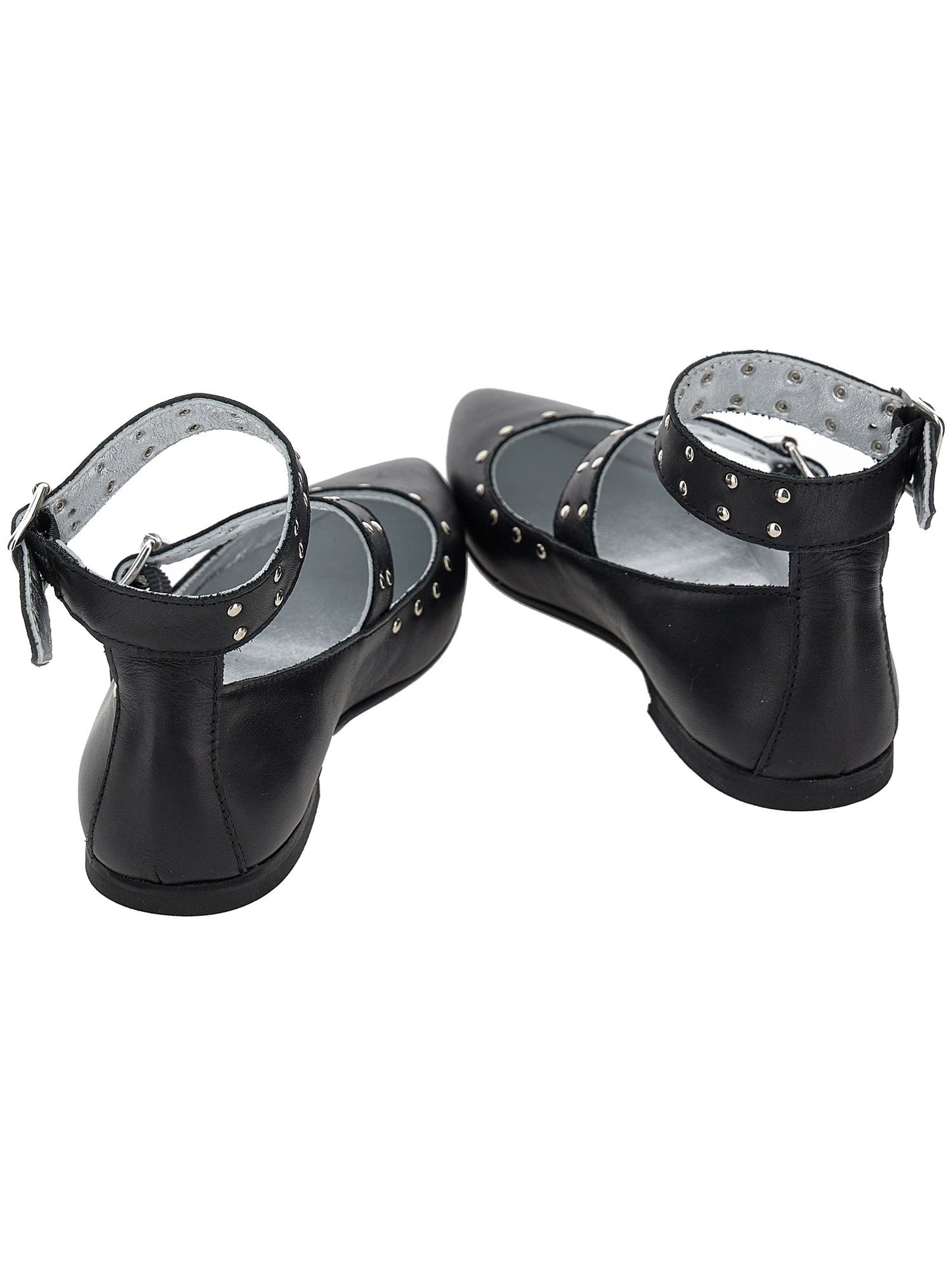 Leather ballerinas with studs