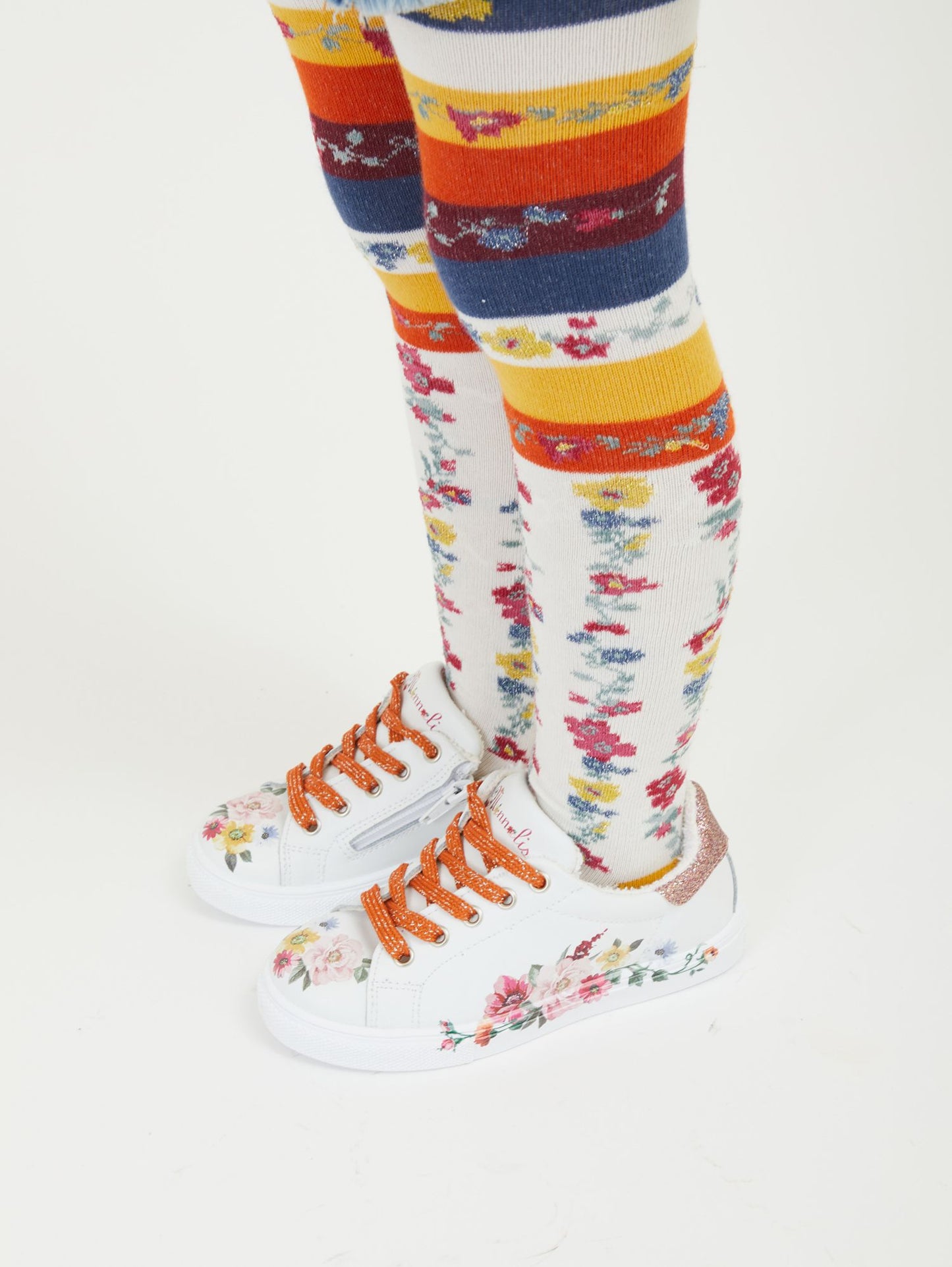 Sneakers leather flowers ramage