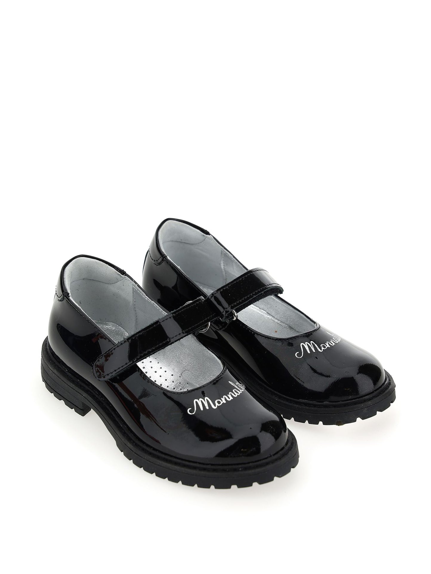 Glossy patent leather ballerinas with logo