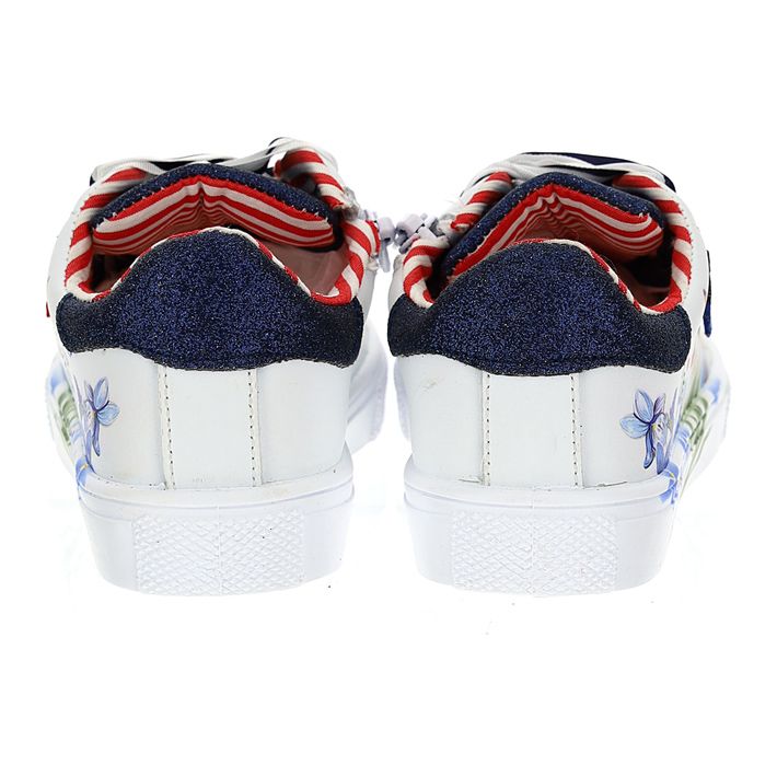 Glitter sneakers with butterflies and flowers