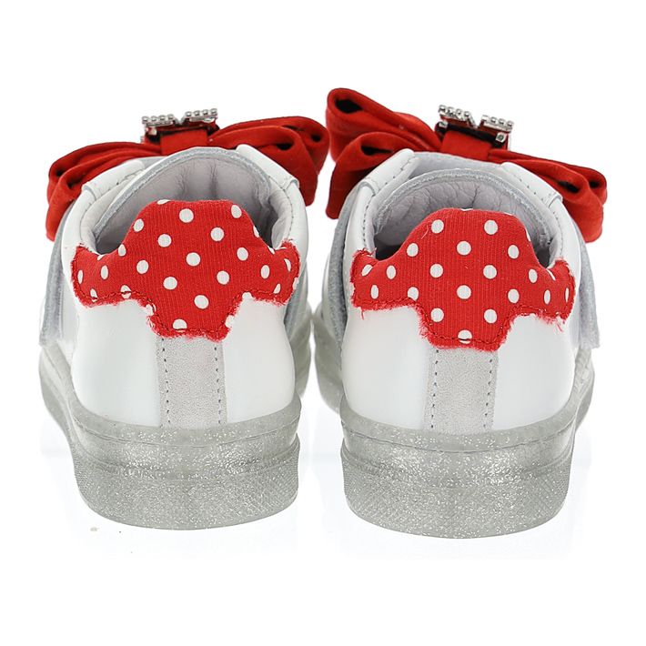 Leather sneakers with bow