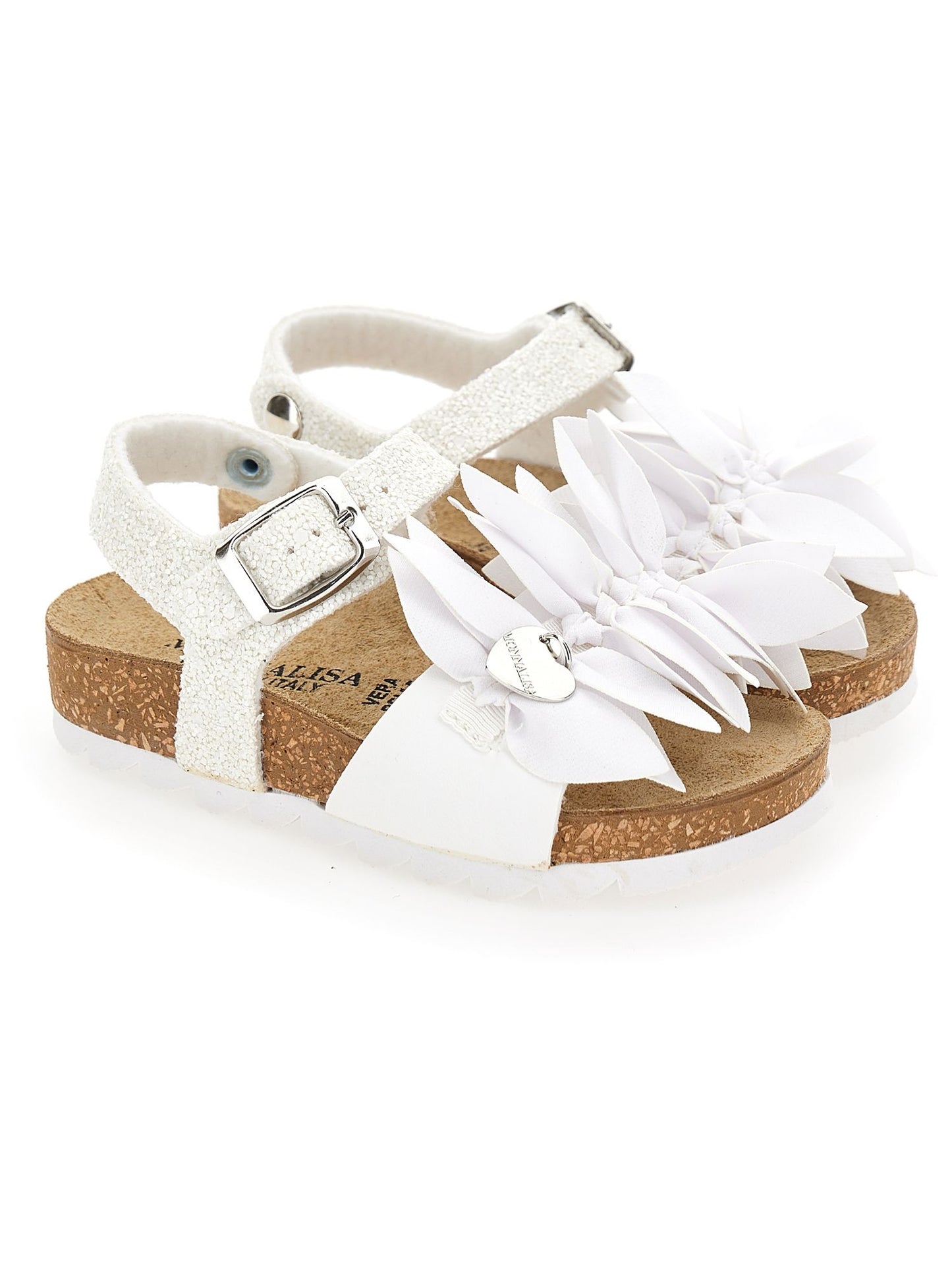 Glitter sandals with flowers