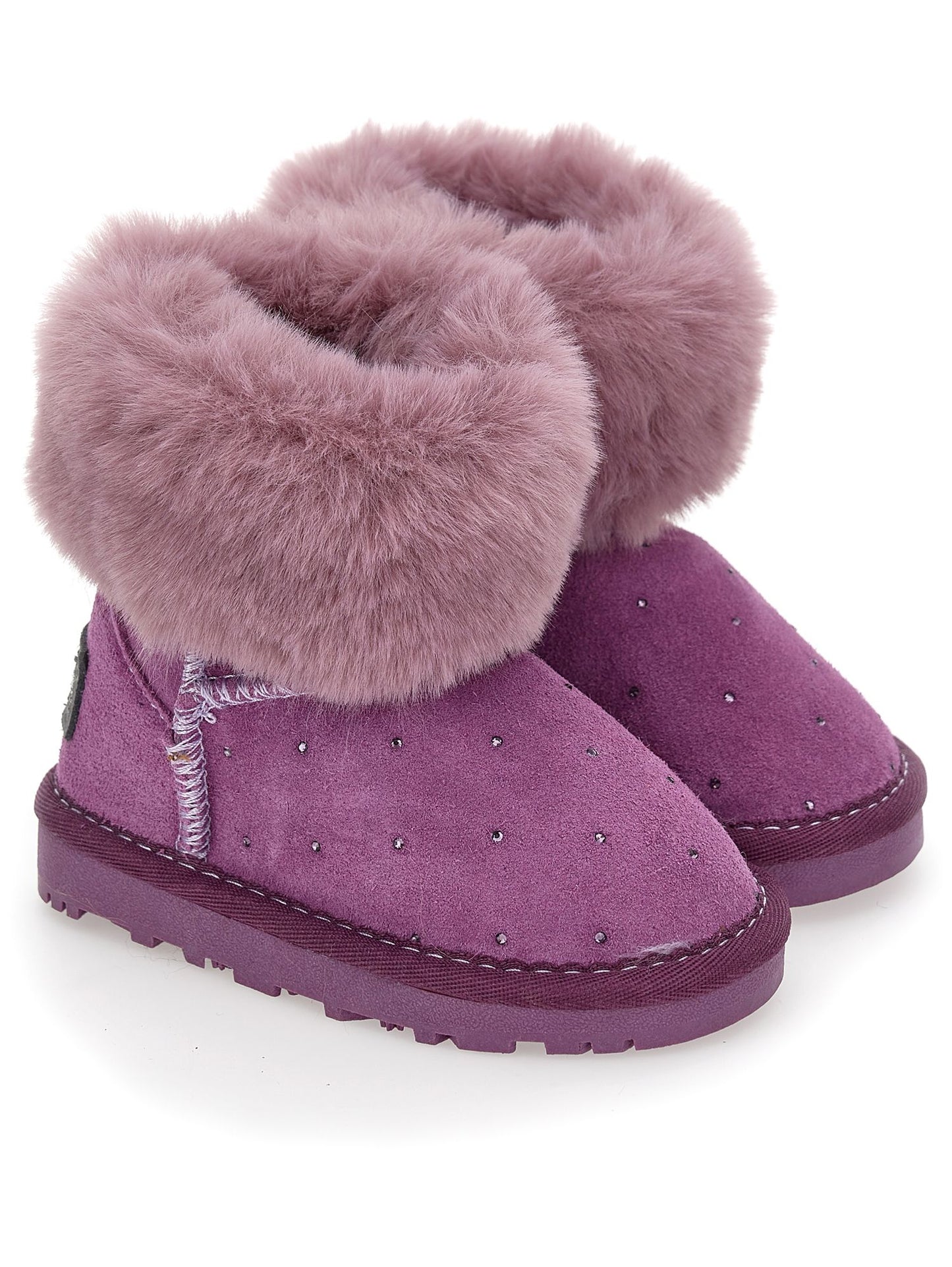 Crust boots with rhinestones