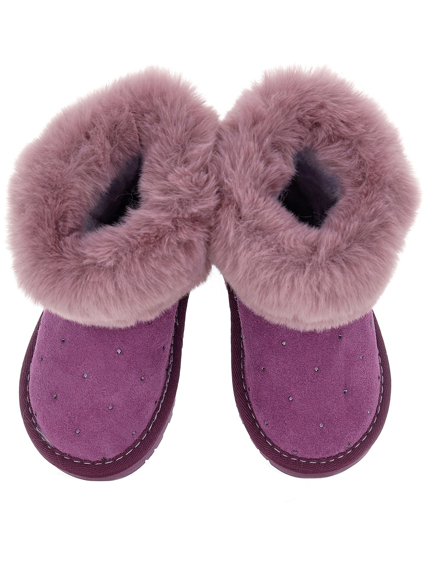 Crust boots with rhinestones