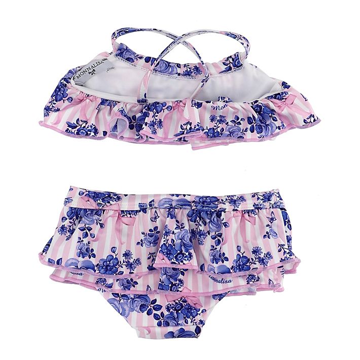 Bikini with ruffles and flowers