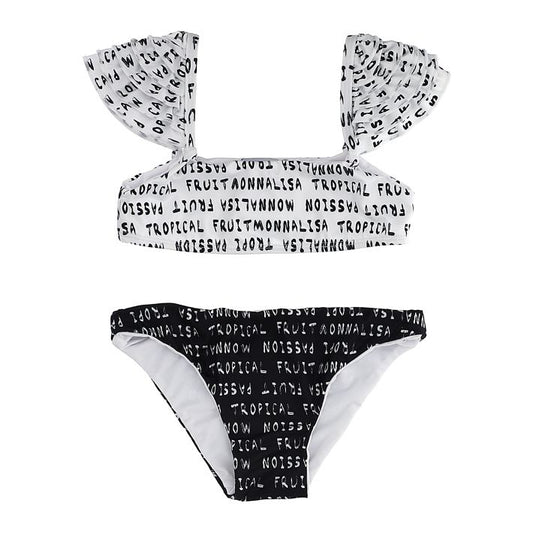 Lycra bikini for girls, contrasting lettering print