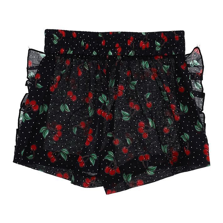 Girls' shorts with cherries and ruffles