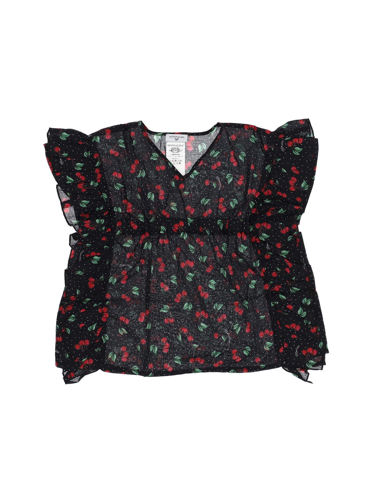 Cherry and micro-polka dot kaftan