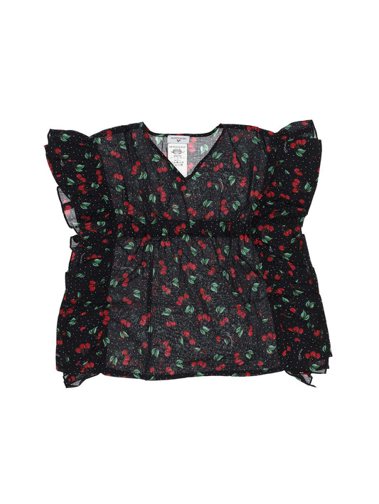 Cherry and micro-polka dot kaftan