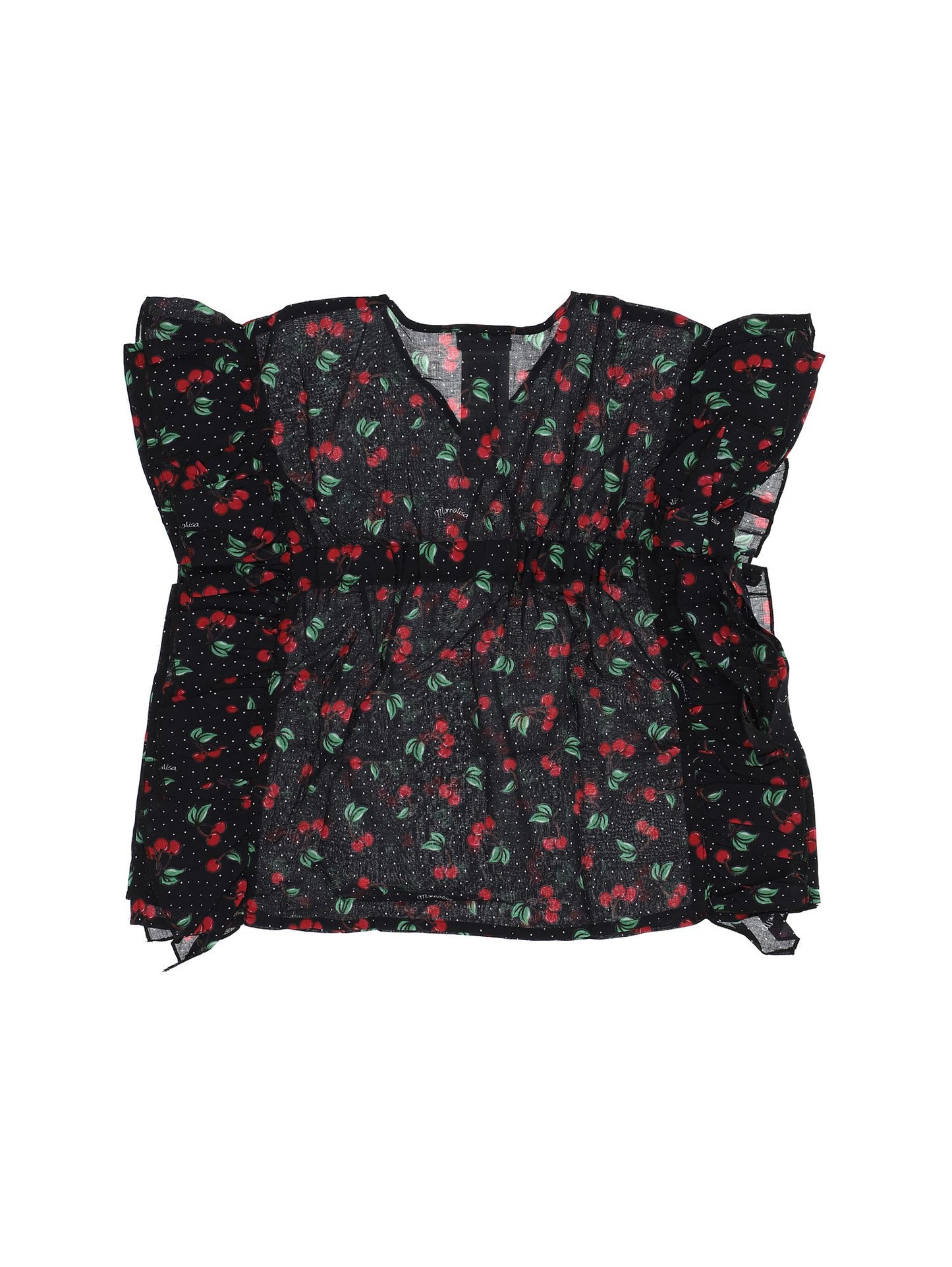 Cherry and micro-polka dot kaftan