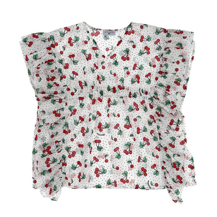 Cherry and micro-polka dot kaftan