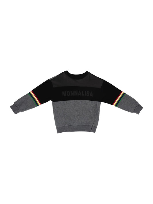 Closed sweatshirt with mesh effect