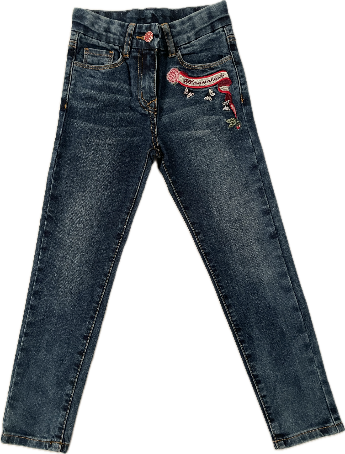 Embroidered five-pocket jeans