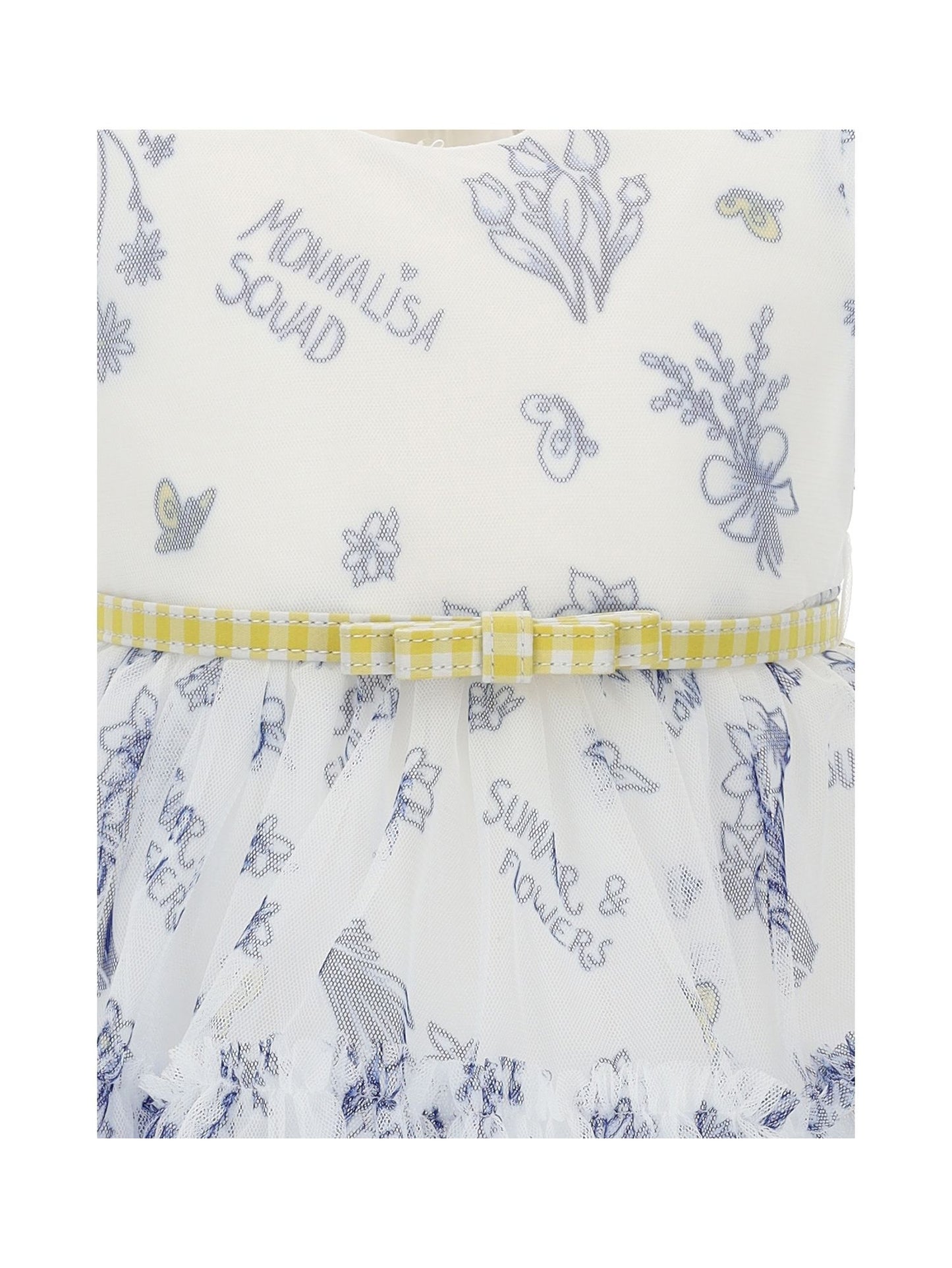 Abito tulle fiori con cinturetta