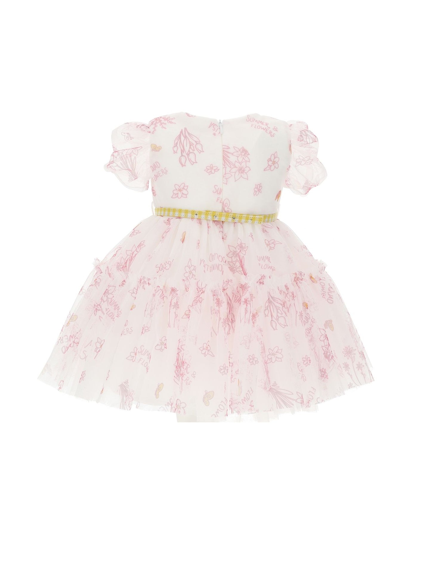 Abito tulle fiori con cinturetta