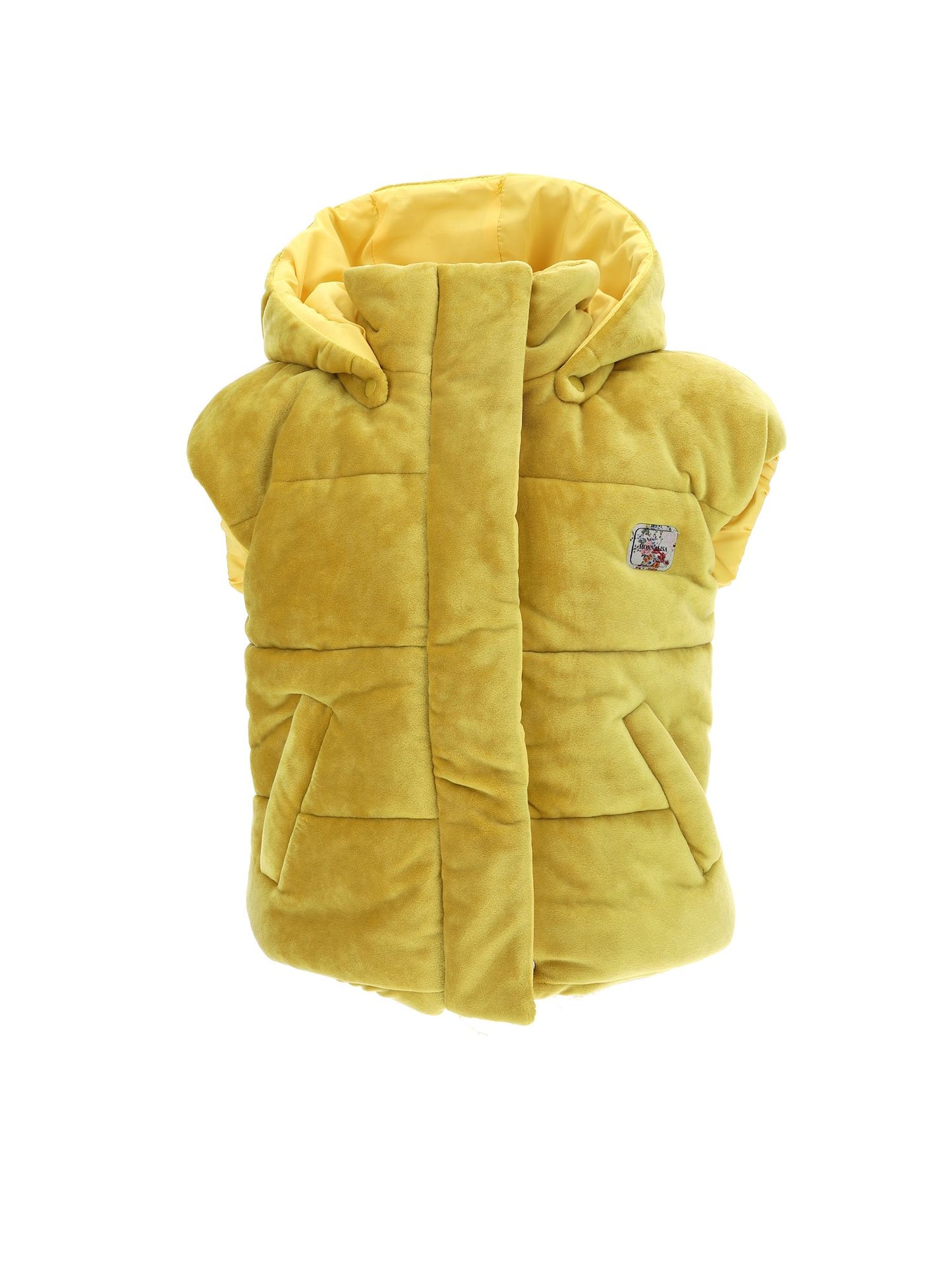 Padded chenille vest with hood
