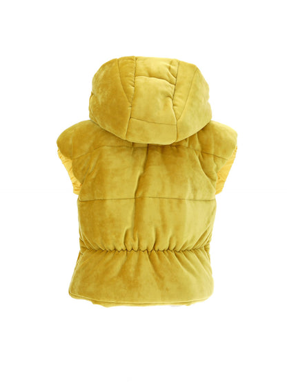 Padded chenille vest with hood