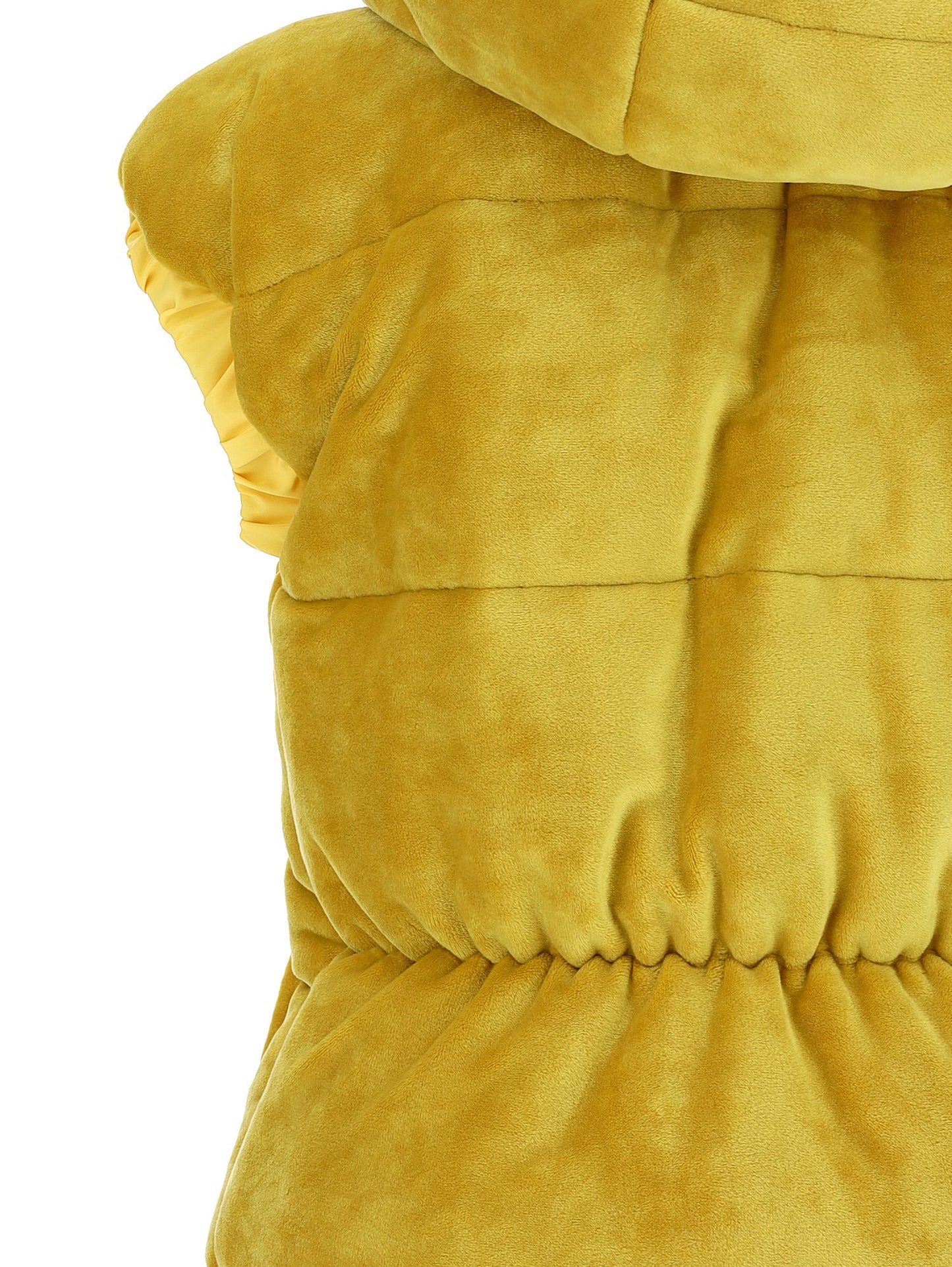 Padded chenille vest with hood