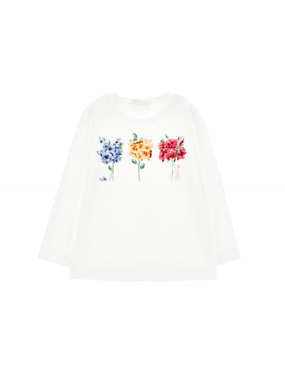 Bouquet Print Long Sleeve Jersey T-Shirt