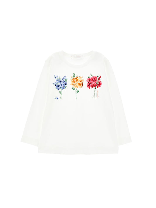 Bouquet Print Long Sleeve Jersey T-Shirt