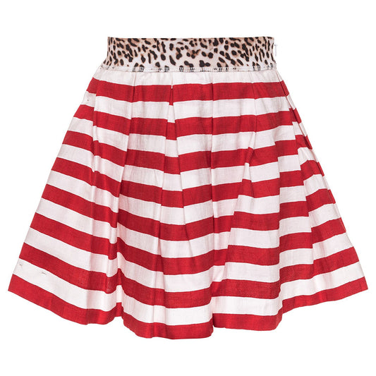 Striped pique skirt