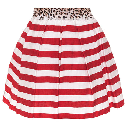 Striped pique skirt