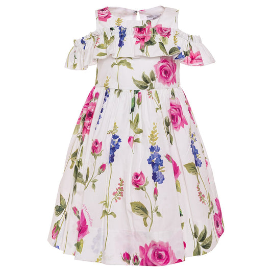 Poplin dress with ruffles