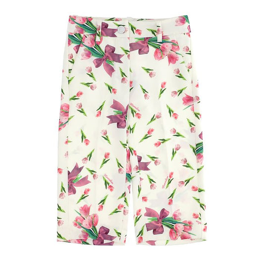 Printed cady trousers