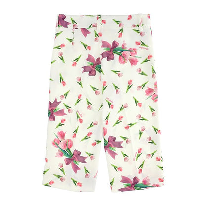 Printed cady trousers