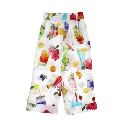 Printed satin trousers