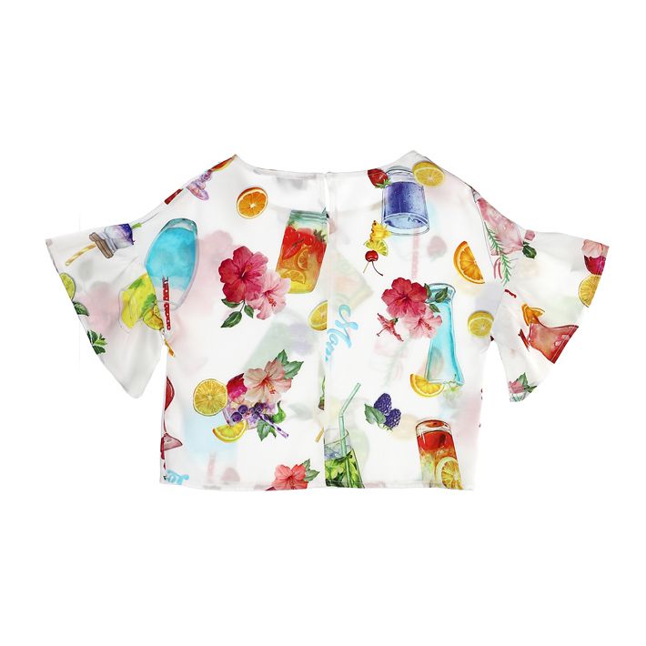 Printed satin blouse