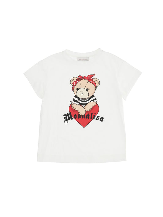 Maxi jersey T-shirt with teddy bear print