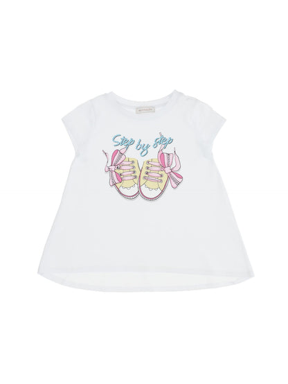 Maxi jersey T-shirt with sneakers print