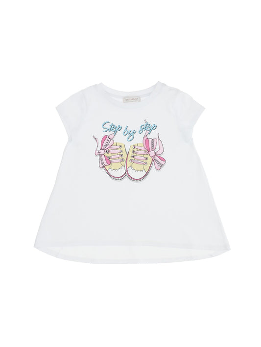 Maxi jersey T-shirt with sneakers print