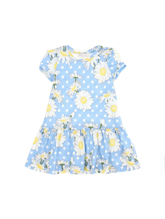 Low-waisted daisy jersey dress