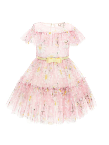 Abito tulle stampa margherite
